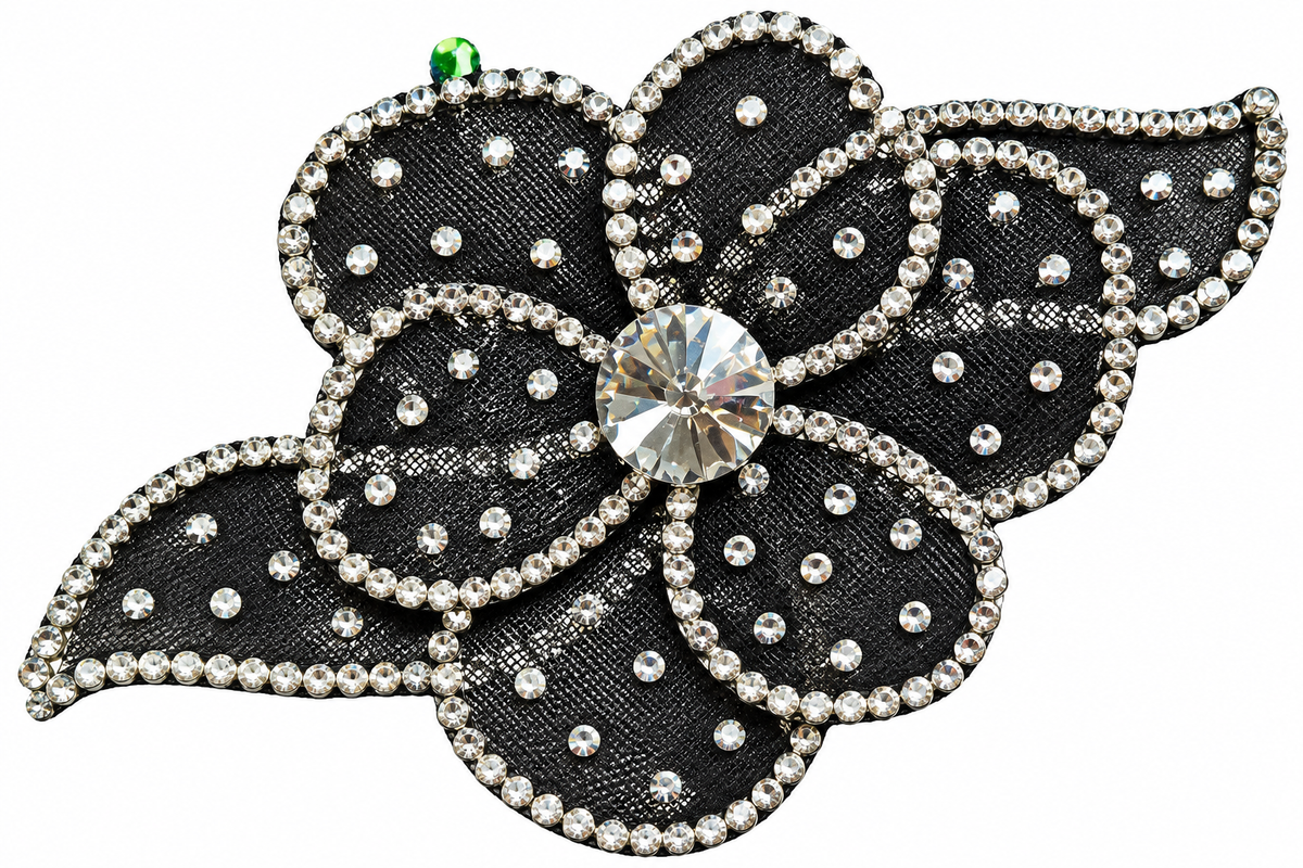 Floral Motif W/ Polkadot Gems
