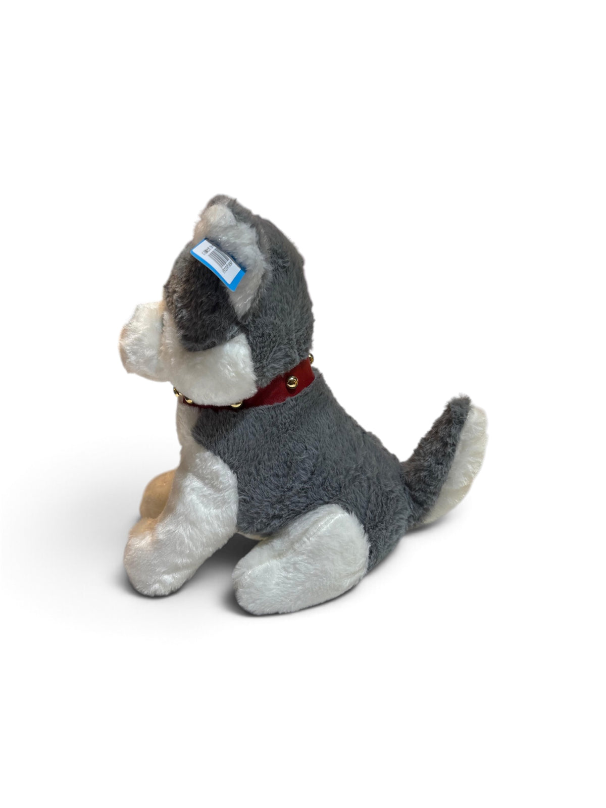 Grey And White Dog Plush Toy