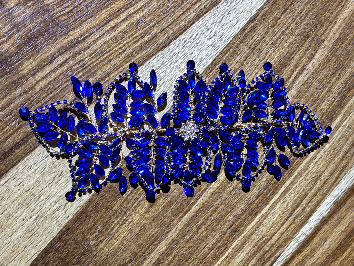 Floral Leaf Motif-Handcrafted-Royal blue