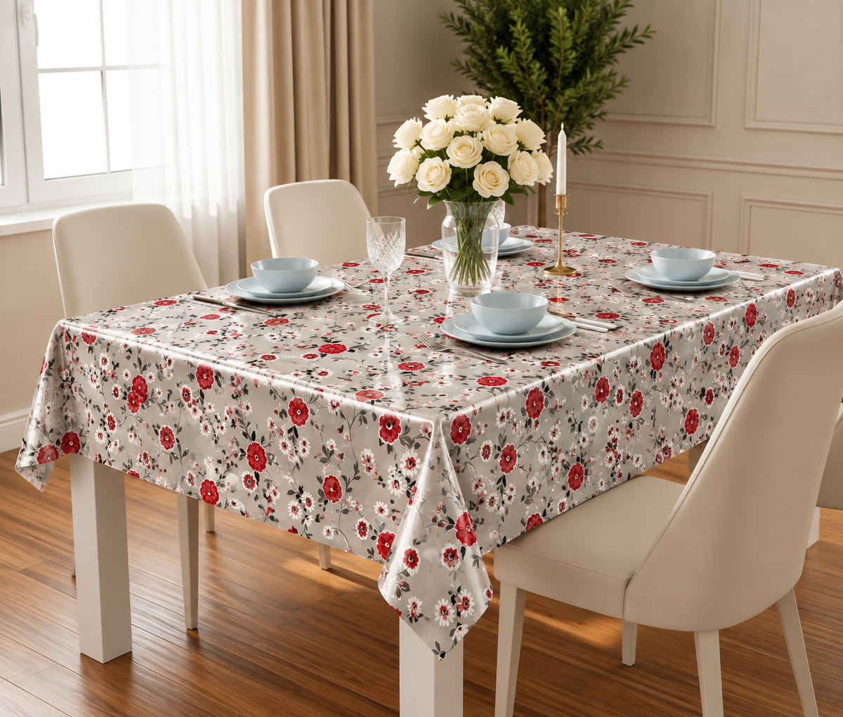 PVC Tabling-Grey Floral