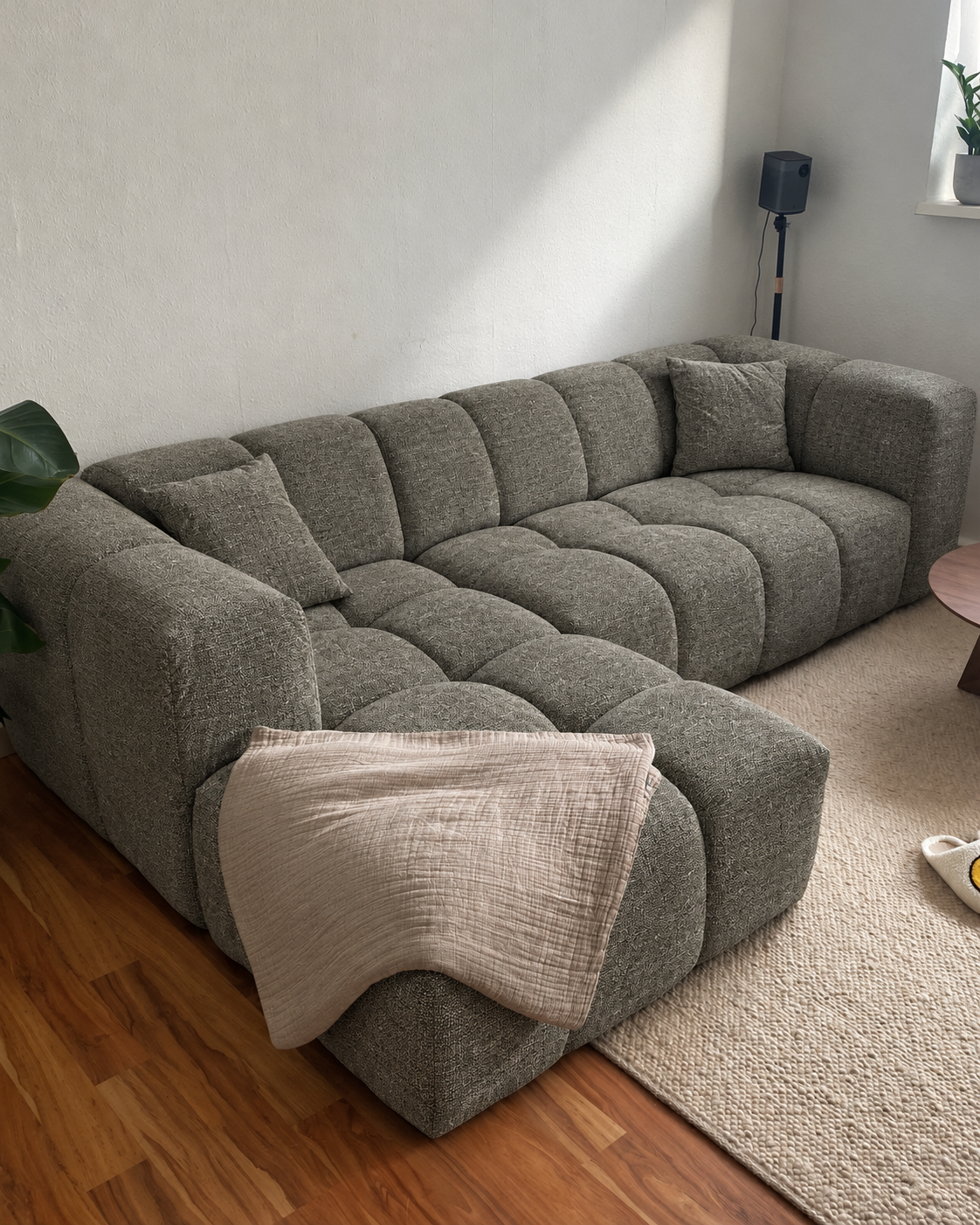 Linen Upholstery Fabric - Grey (Per Meter)