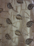 Beaded Leaf Fabric-Gold