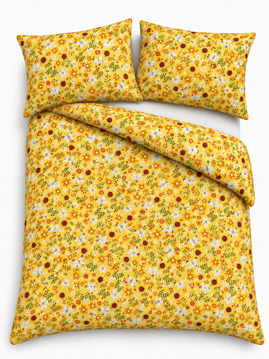 Duvet Cover Set-Yellow Bees-Double