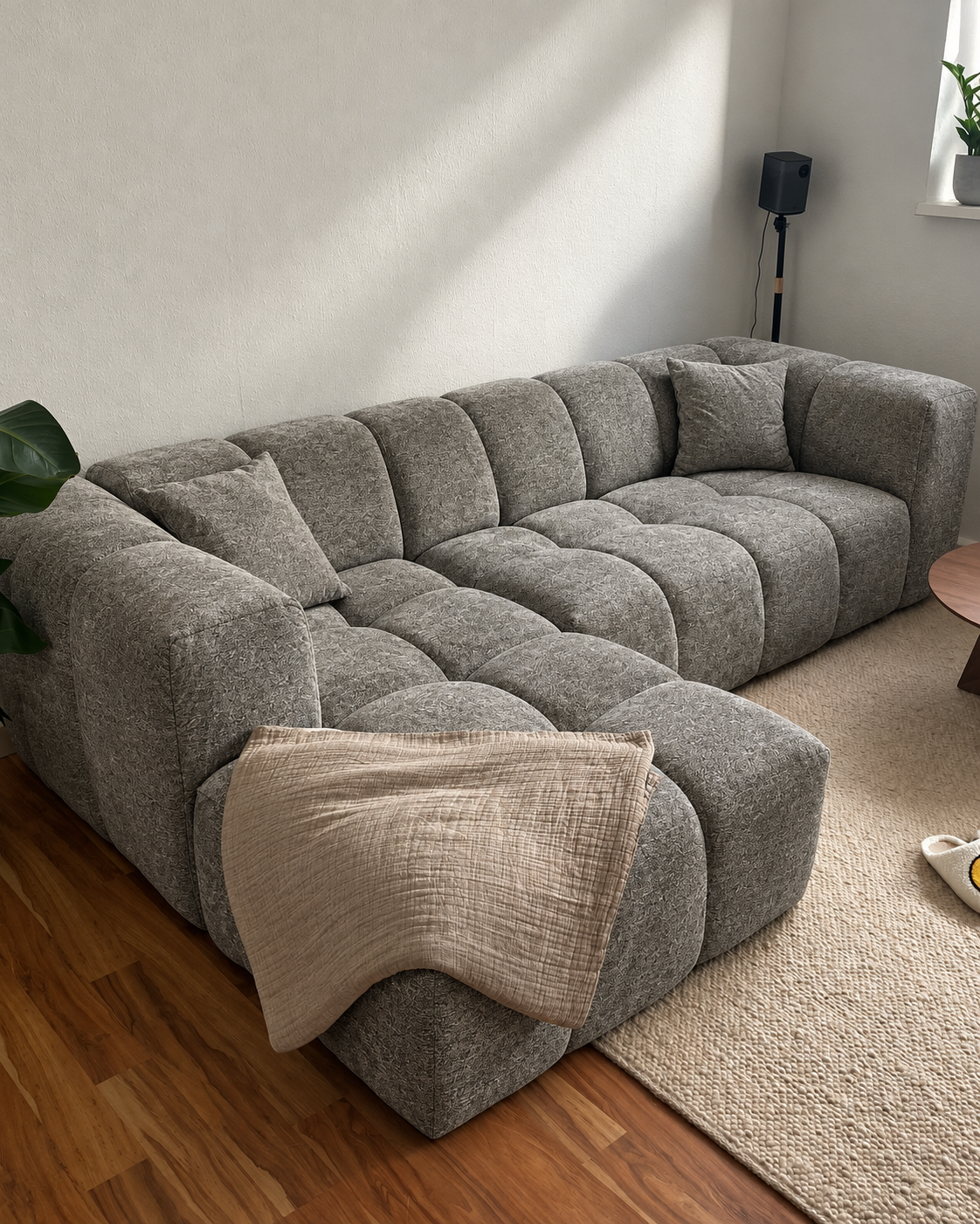 Linen Upholstery Fabric - Light School Grey (Per Meter)