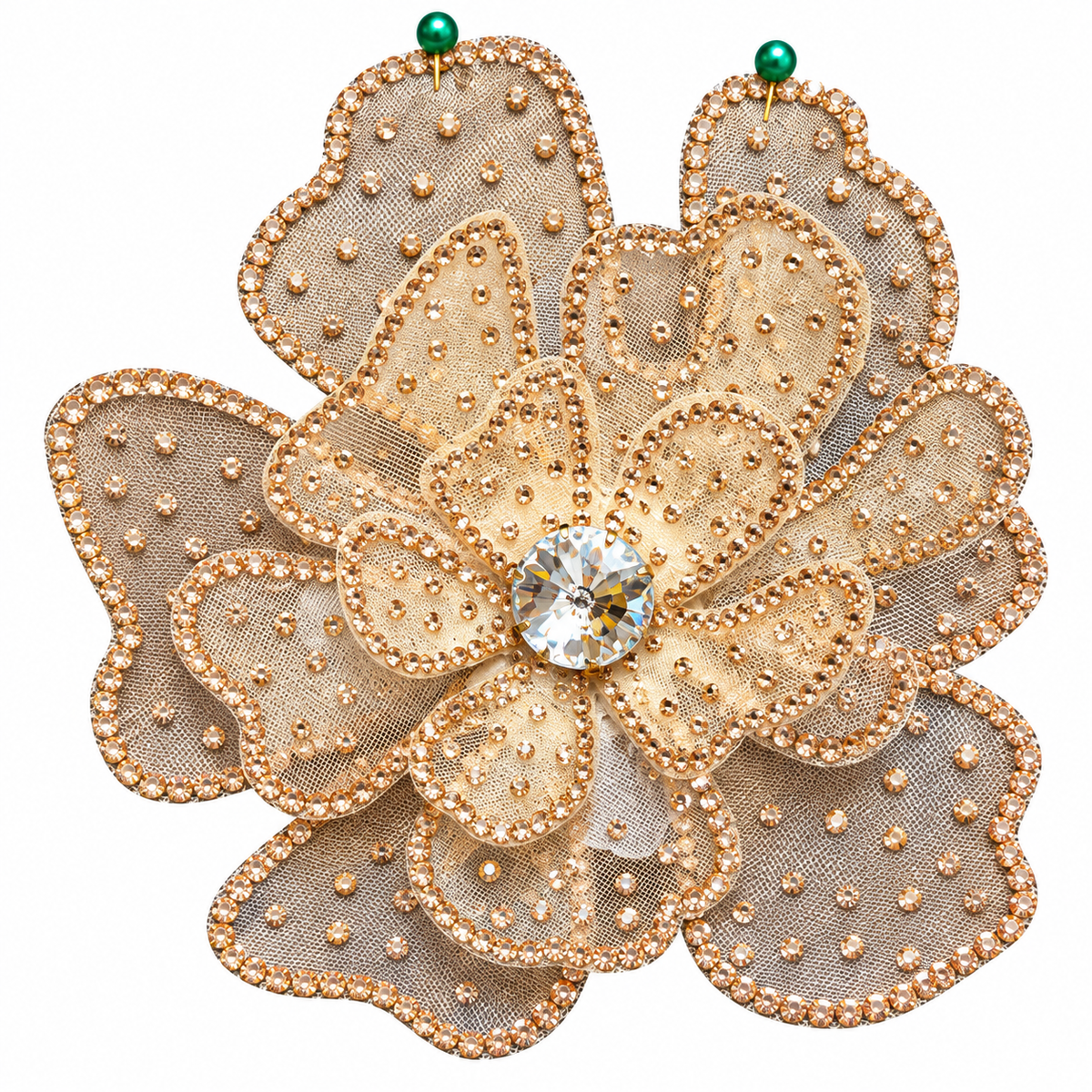 Flower Motif - Gold and White