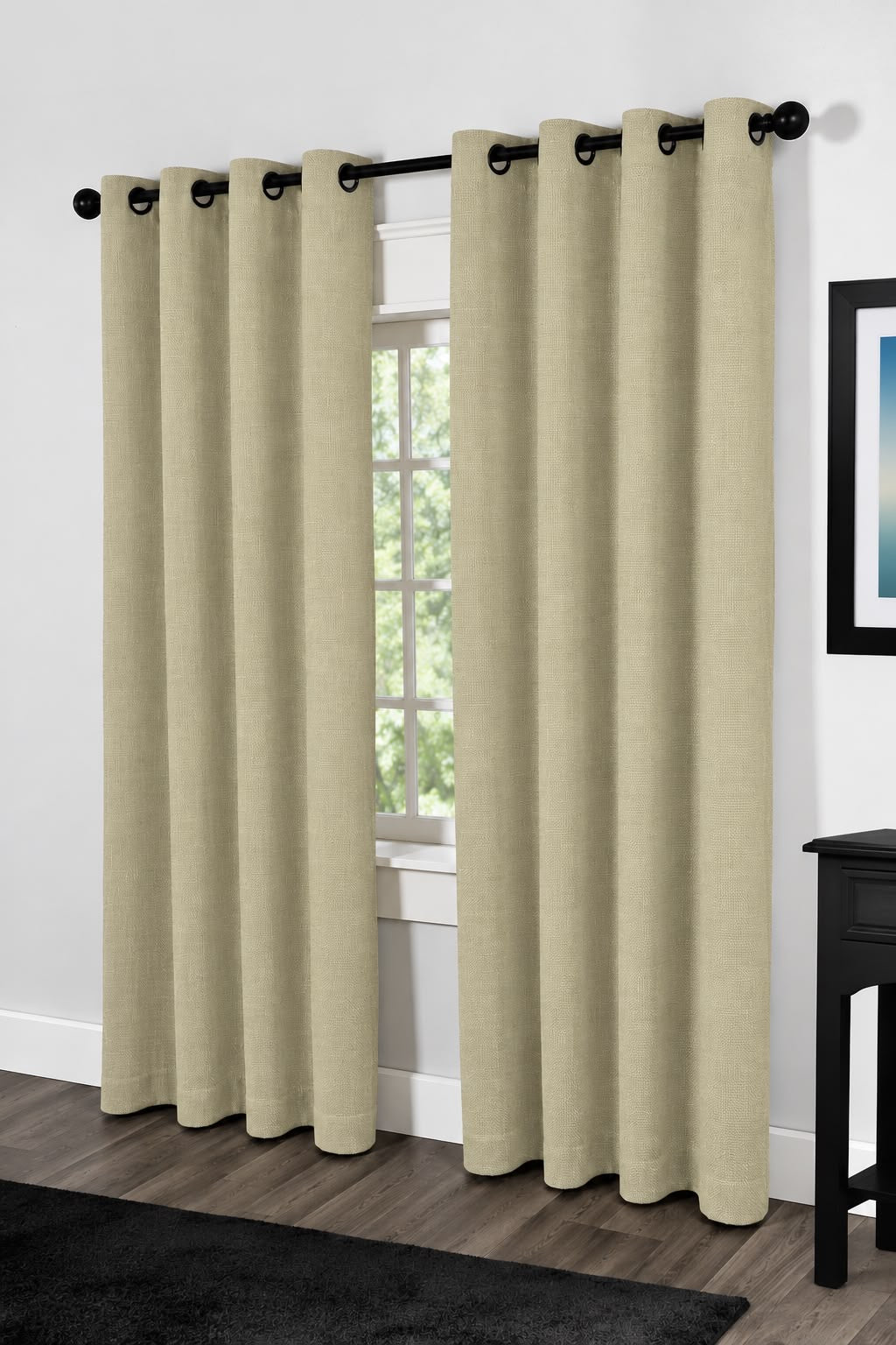 Minimat Eyelet Curtain - Cream 14 (145cm X 230cm) (Pack Of 2 Drops) (Unlined)