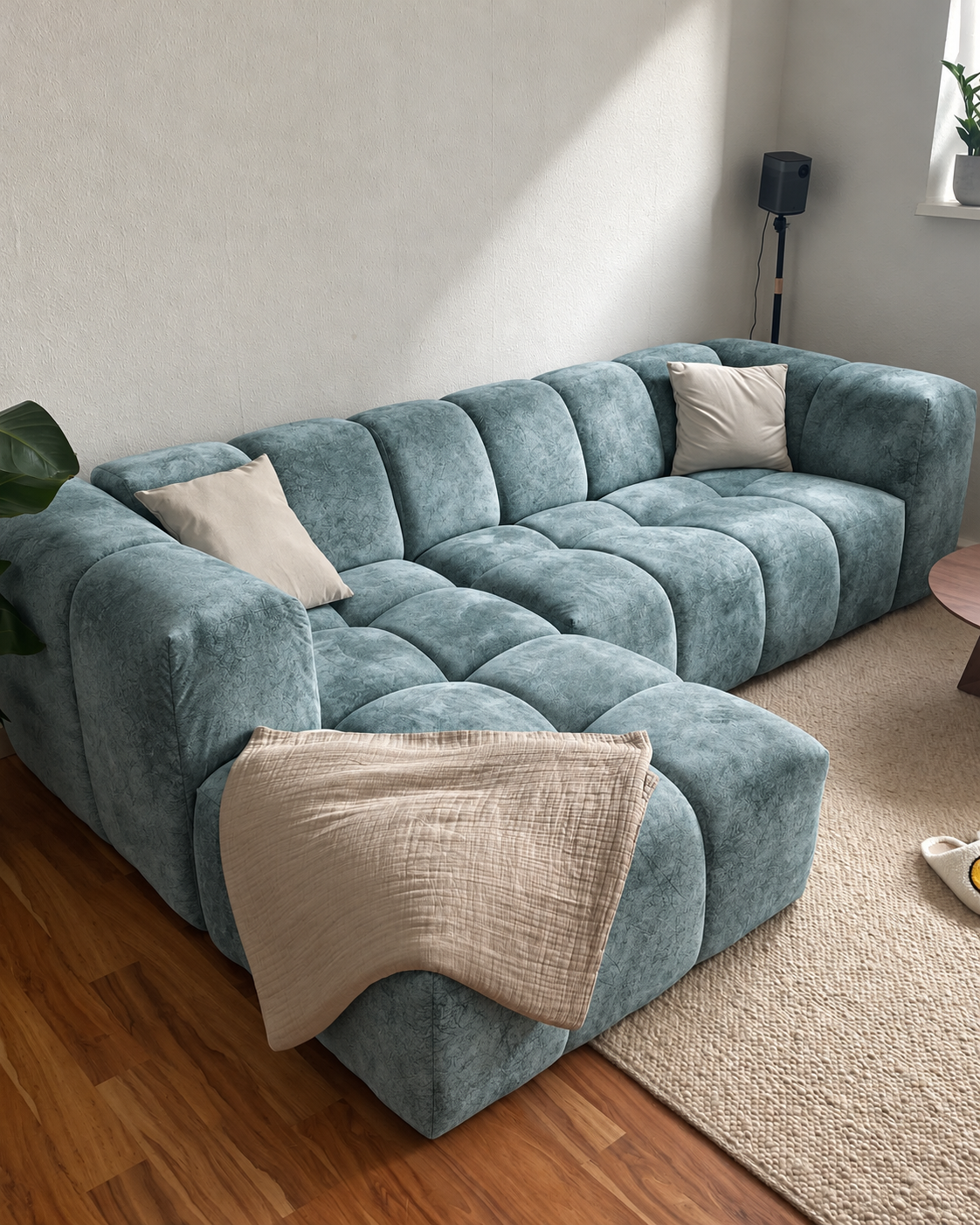 Suede Upholstery Fabric - Teal (Per Meter)