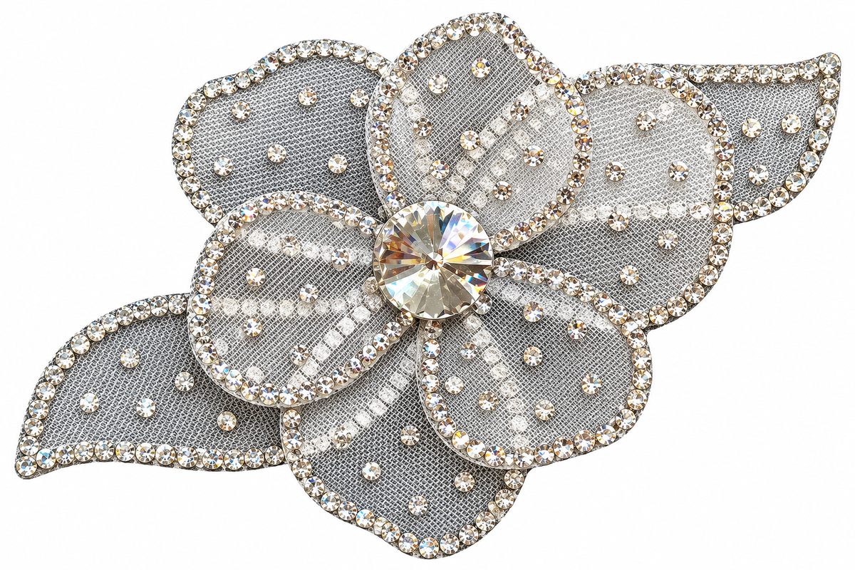 Floral Motif W/ Polkadot Gems