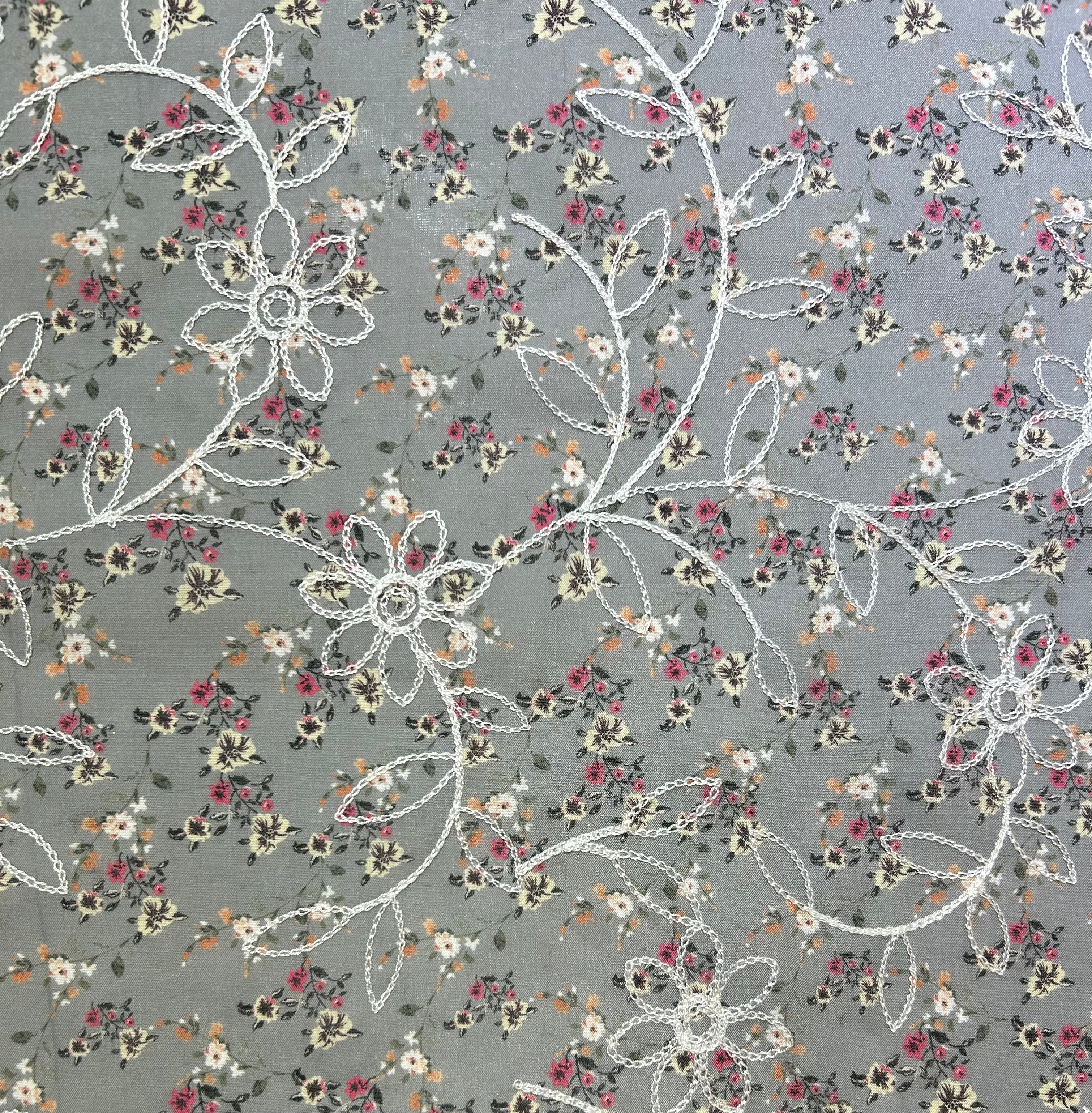 Floral Embroidered-Blue