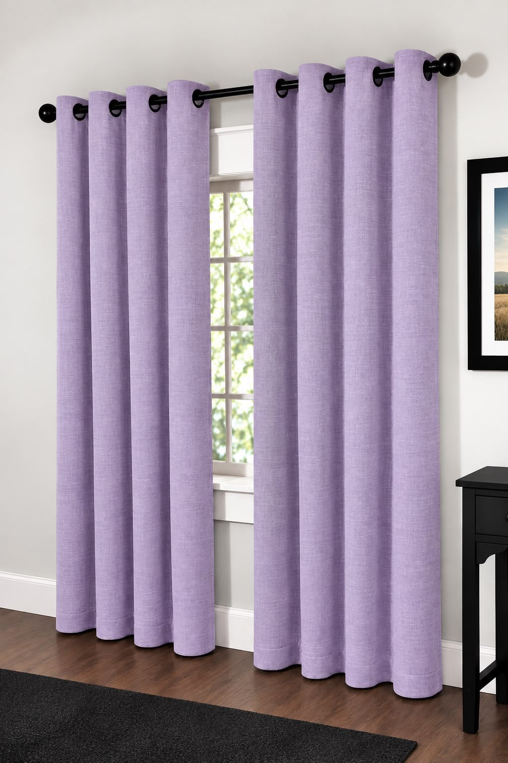 Minimat Eyelet Curtain - Lavender 10 (145cm X 230cm) (Pack Of 2 Drops) (Unlined)
