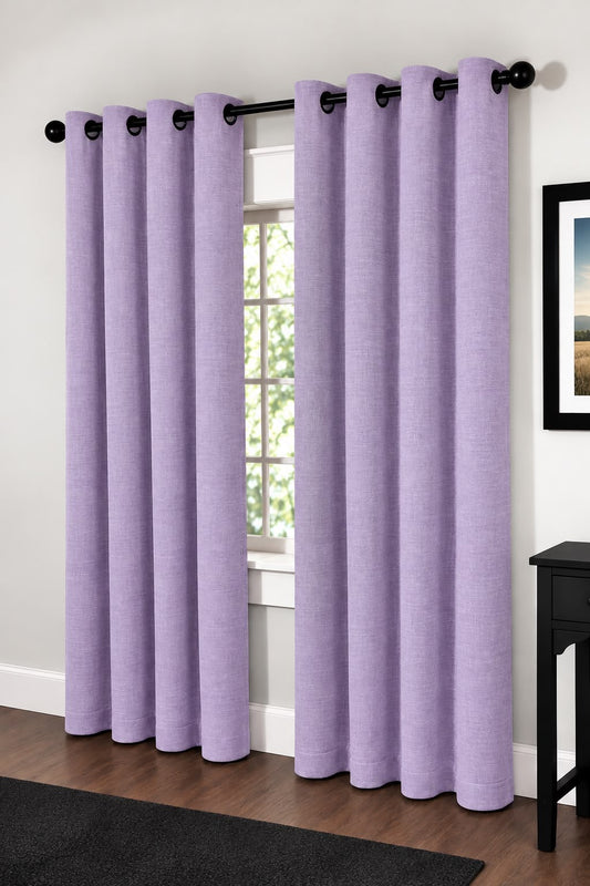 Minimat Eyelet Curtain - Lavender 10 (145cm X 230cm) (Pack Of 2 Drops) (Unlined)
