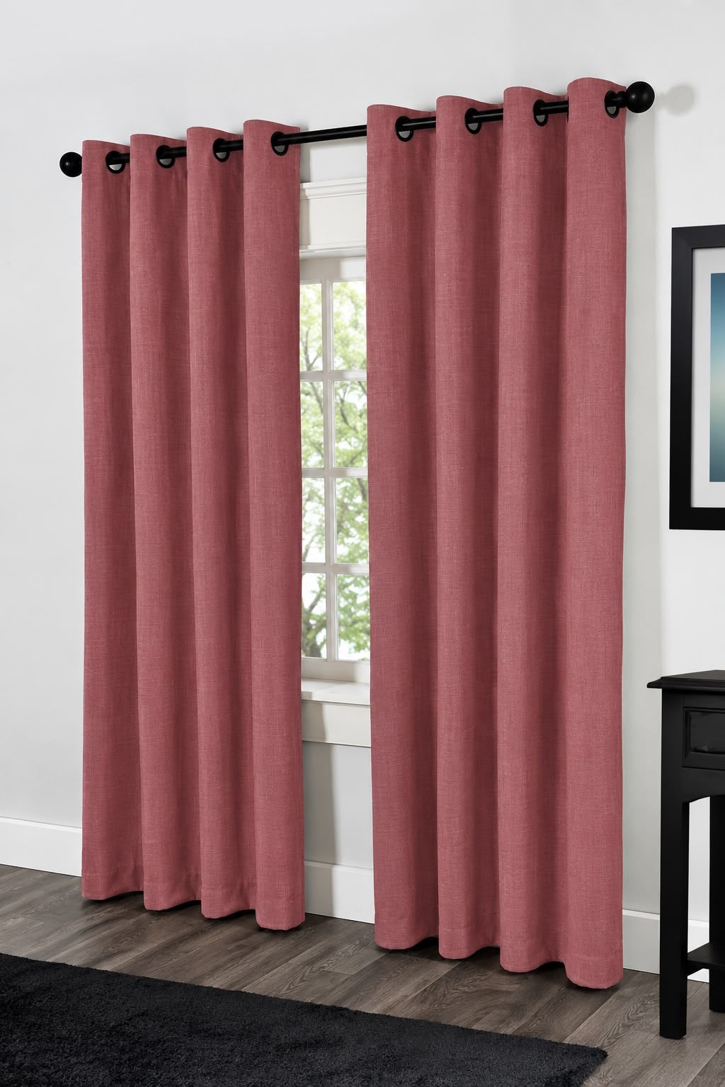 Minimat Eyelet Curtain - Pink 38 (145cm X 230cm) (Pack Of 2 Drops) (Unlined)