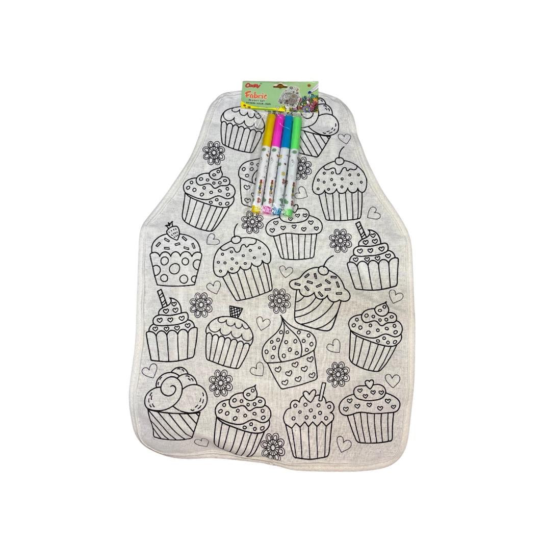 Colourable Apron - Muffin Design