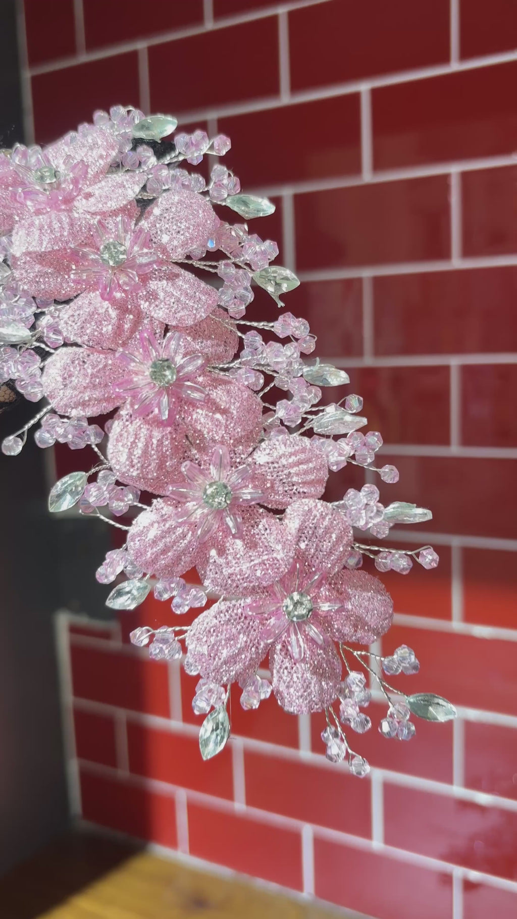Blossom Vine Motif-Handcrafted-Pink