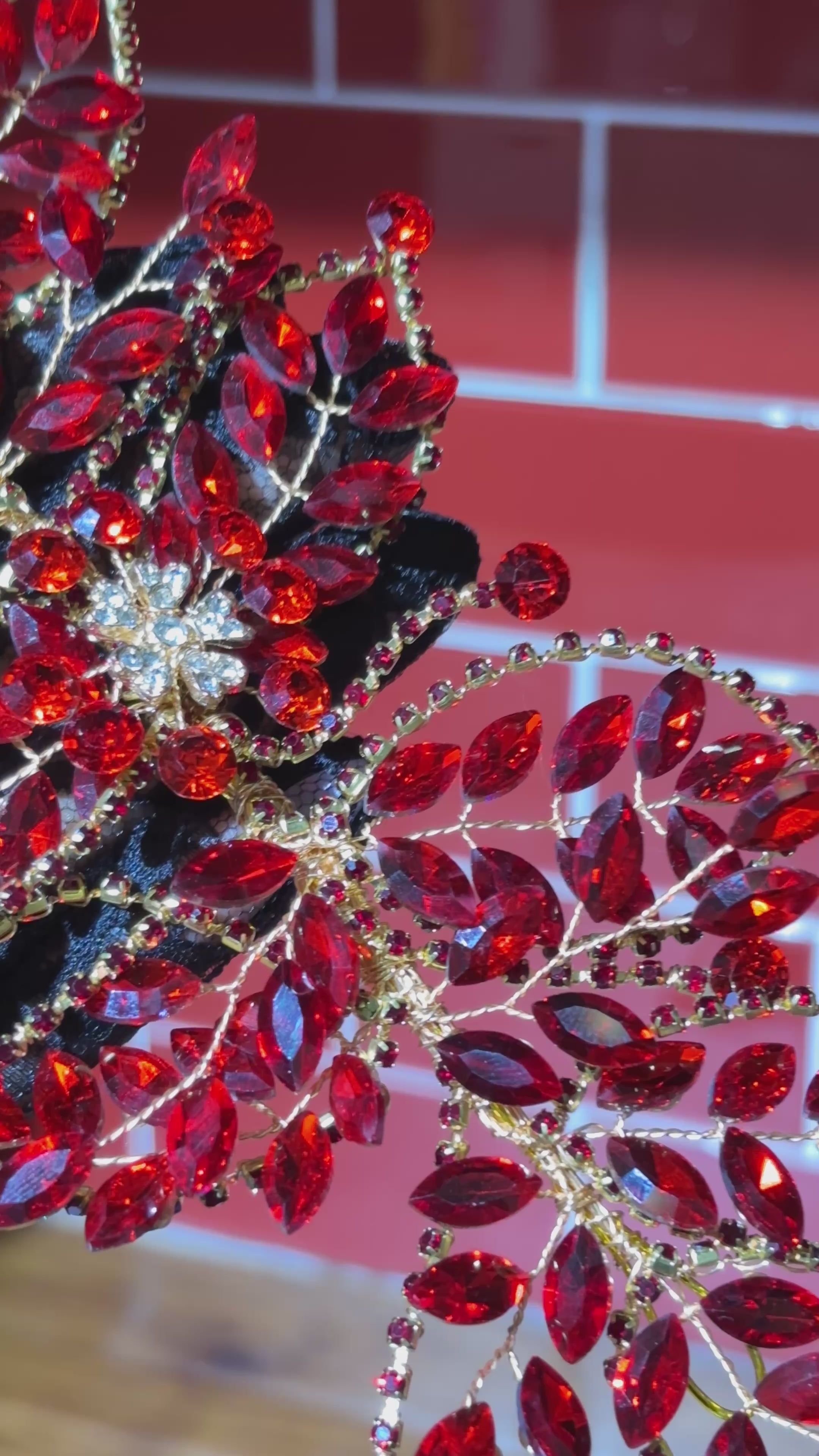 Floral Leaf Motif- Handcrafted-Red
